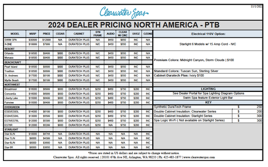 2024 Dealer Pricing PTB